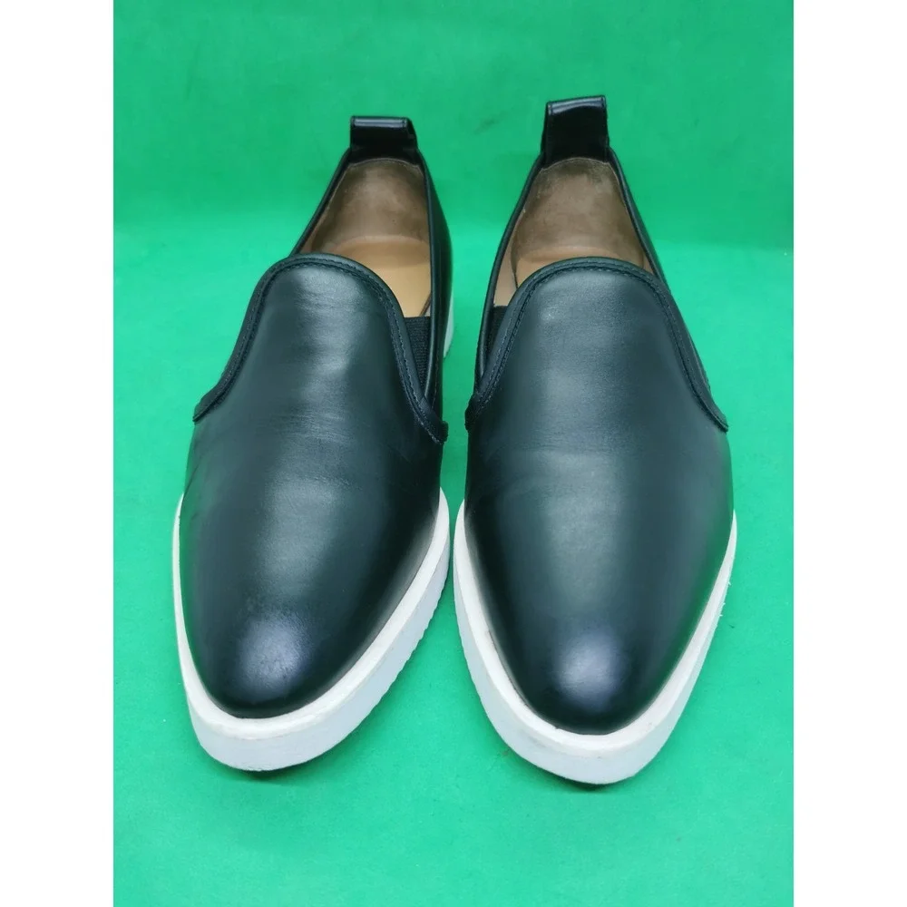 Everlane Women's Black Leather Slip On Platform Casual Size 7.5 Comfort Shoes